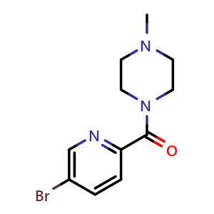 Chemical structure of (5-Bromopyridin-2-yl)(4-methylpiperazin-1-yl)methanone , CAS 909712-01-2, AChemBlock X174129