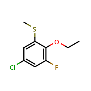 Chemical structure of (5-Chloro-2-ethoxy-3-fluorophenyl)(methyl)sulfane , CAS 2710093-93-7, AChemBlock X174139