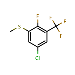 Chemical structure of (5-Chloro-2-fluoro-3-(trifluoromethyl)phenyl)(methyl)sulfane , CAS 2705759-95-9, AChemBlock X174142