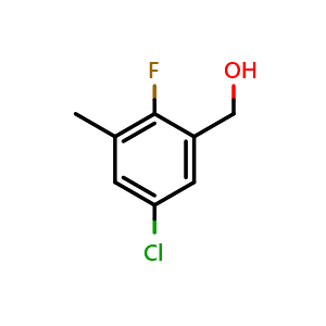 Chemical structure of (5-Chloro-2-fluoro-3-methylphenyl)methanol , CAS 1532626-99-5, AChemBlock X174148