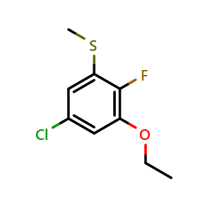 Chemical structure of (5-Chloro-3-ethoxy-2-fluorophenyl)(methyl)sulfane , CAS 2705712-15-6, AChemBlock X174153