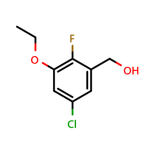 Chemical structure of (5-Chloro-3-ethoxy-2-fluorophenyl)methanol , CAS 2386349-29-5, AChemBlock X174154