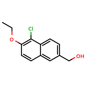 Chemical structure of (5-Chloro-6-ethoxynaphthalen-2-yl)methanol , CAS 2764731-39-5, AChemBlock X174158