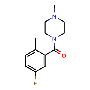Chemical structure of (5-Fluoro-2-methylphenyl)(4-methylpiperazin-1-yl)methanone , CAS 864054-93-3, AChemBlock X174171