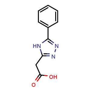 Chemical structure of (5-phenyl-4H-1,2,4-triazol-3-yl)acetic acid , CAS 328084-14-6, AChemBlock X174183