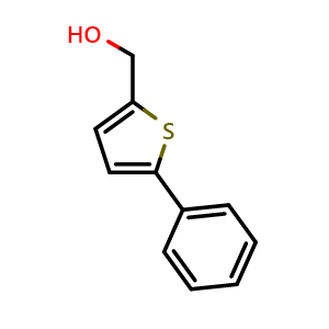 Chemical structure of (5-Phenylthiophen-2-yl)methanol , CAS 439108-60-8, AChemBlock X174184