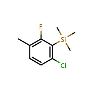 Chemical structure of (6-Chloro-2-fluoro-3-methylphenyl)trimethylsilane , CAS 2807441-35-4, AChemBlock X174224