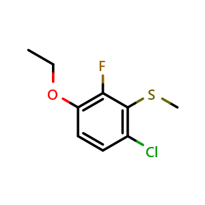 Chemical structure of (6-Chloro-3-ethoxy-2-fluorophenyl)(methyl)sulfane , CAS 2710526-49-9, AChemBlock X174225
