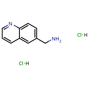 Chemical structure of (6-Quinolinylmethyl)amine DihydroChloride , CAS 1185694-50-1, AChemBlock X174233