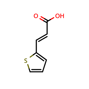 Chemical structure of (E)-3-(2-thienyl)-2-propenoic acid , CAS 1124-65-8, AChemBlock X174240