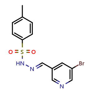 Chemical structure of (E)-N'-((5-bromopyridin-3-yl)methylene)-4-methylbenzenesulfonohydrazide , CAS 2415435-97-9, AChemBlock X174263