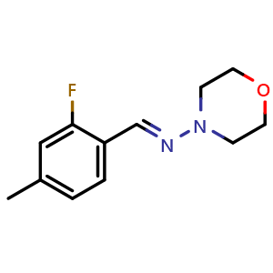 Chemical structure of (E)-N-(2-fluoro-4-methylbenzylidene)morpholin-4-amine , CAS 2734780-20-0, AChemBlock X174267
