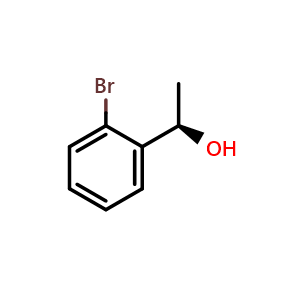 Chemical structure of (R)-1-(2-Bromophenyl)ethanol , CAS 76116-20-6, AChemBlock X174284