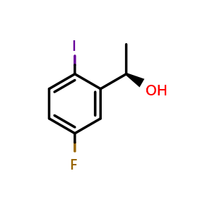 Chemical structure of (R)-1-(5-fluoro-2-iodophenyl)ethan-1-ol , CAS 1454852-98-2, AChemBlock X174286
