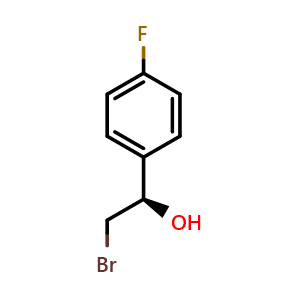 Chemical structure of (R)-2-Bromo-1-(4-fluorophenyl)ethanol , CAS 1097211-38-5, AChemBlock X174291