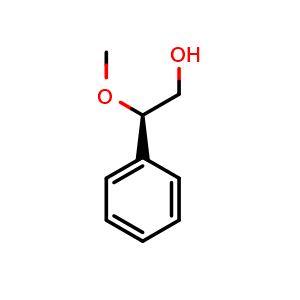 Chemical structure of (R)-2-Methoxy-2-phenylethanol , CAS 17628-72-7, AChemBlock X174292