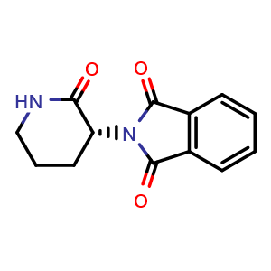 Chemical structure of (R)-3-phthalimidopiperidin-2-one , CAS 771468-60-1, AChemBlock X174294