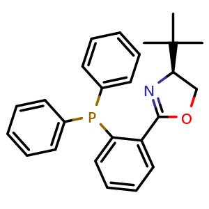 Chemical structure of (S)-4-tert-Butyl-2-[2-(diphenylphosphino)phenyl]-2-oxazoline , CAS 148461-16-9, AChemBlock X174324