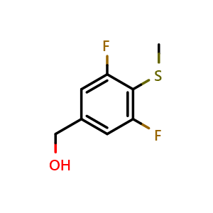 Chemical structure of [3,5-Difluoro-4-(methylsulfanyl)phenyl]methanol , CAS 473299-50-2, AChemBlock X174343