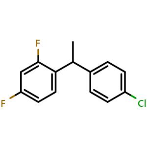 Chemical structure of 1-(1-(4-chlorophenyl)ethyl)-2,4-difluorobenzene , CAS 2484888-91-5, AChemBlock X174361
