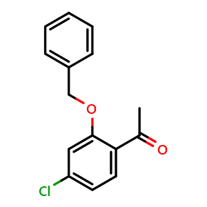 Chemical structure of 1-(2-(Benzyloxy)-4-chlorophenyl)ethanone , CAS 76292-53-0, AChemBlock X174367