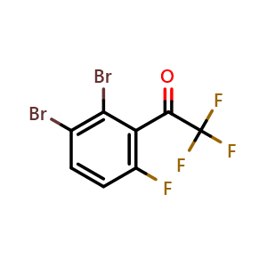 Chemical structure of 1-(2,3-Dibromo-6-fluorophenyl)-2,2,2-trifluoroethanone , CAS 2764732-43-4, AChemBlock X174375