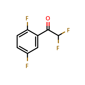Chemical structure of 1-(2,5-Difluorophenyl)-2,2-difluoroethanone , CAS 653-15-6, AChemBlock X174409