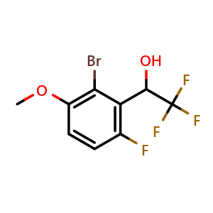 Chemical structure of 1-(2-Bromo-6-fluoro-3-methoxyphenyl)-2,2,2-trifluoroethanol , CAS 2807470-54-6, AChemBlock X174445