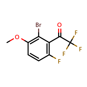 Chemical structure of 1-(2-Bromo-6-fluoro-3-methoxyphenyl)-2,2,2-trifluoroethanone , CAS 2764731-41-9, AChemBlock X174446