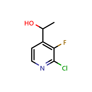 Chemical structure of 1-(2-Chloro-3-fluoropyridin-4-yl)ethanol , CAS 2432848-64-9, AChemBlock X174455