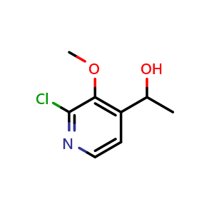 Chemical structure of 1-(2-Chloro-3-methoxypyridin-4-yl)ethanol , CAS 2734779-31-6, AChemBlock X174456