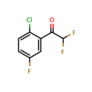 Chemical structure of 1-(2-Chloro-5-fluorophenyl)-2,2-difluoroethanone , CAS 1597054-96-0, AChemBlock X174458