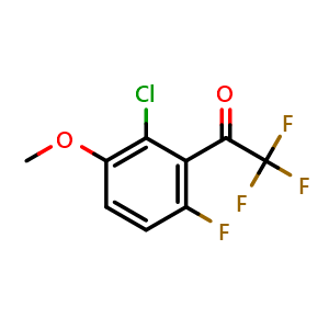 Chemical structure of 1-(2-Chloro-6-fluoro-3-methoxyphenyl)-2,2,2-trifluoroethanone , CAS 2807464-57-7, AChemBlock X174461