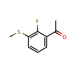 Chemical structure of 1-(2-Fluoro-3-(methylthio)phenyl)ethanone , CAS 1504447-19-1, AChemBlock X174468