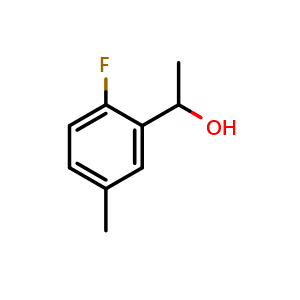 Chemical structure of 1-(2-Fluoro-5-methylphenyl)ethanol , CAS 911218-08-1, AChemBlock X174476