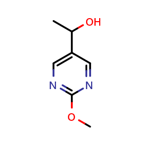 Chemical structure of 1-(2-Methoxypyrimidin-5-yl)ethanol , CAS 1503464-12-7, AChemBlock X174481