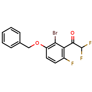 Chemical structure of 1-(3-(Benzyloxy)-2-bromo-6-fluorophenyl)-2,2-difluoroethanone , CAS 2807456-45-5, AChemBlock X174488