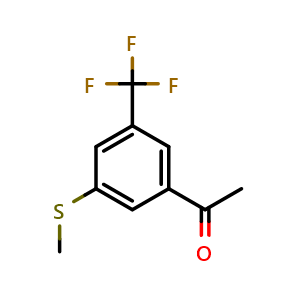 Chemical structure of 1-(3-(Methylthio)-5-(trifluoromethyl)phenyl)ethanone , CAS 2385216-84-0, AChemBlock X174493