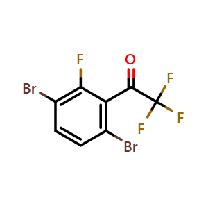 Chemical structure of 1-(3,6-Dibromo-2-fluorophenyl)-2,2,2-trifluoroethanone , CAS 2764731-45-3, AChemBlock X174519