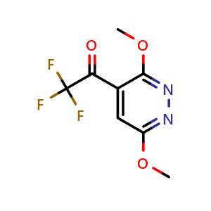 Chemical structure of 1-(3,6-Dimethoxypyridazin-4-yl)-2,2,2-trifluoroethanone , CAS 2355652-50-3, AChemBlock X174523