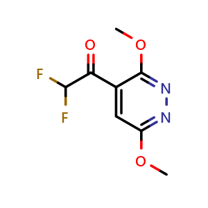 Chemical structure of 1-(3,6-Dimethoxypyridazin-4-yl)-2,2-difluoroethanone , CAS 2358452-00-1, AChemBlock X174524