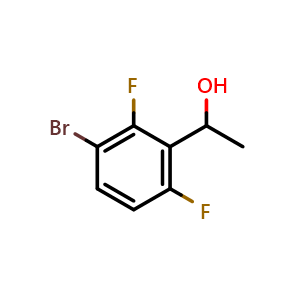Chemical structure of 1-(3-Bromo-2,6-difluorophenyl)ethanol , CAS 1387634-86-7, AChemBlock X174530