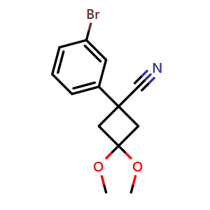 1-(3-bromophenyl)-3,3-dimethoxycyclobutane-1-carbonitrile
