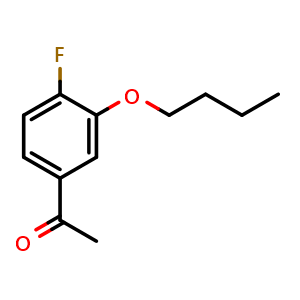 Chemical structure of 1-(3-Butoxy-4-fluorophenyl)ethanone , CAS 1443313-47-0, AChemBlock X174553