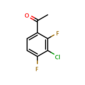 Chemical structure of 1-(3-Chloro-2,4-difluorophenyl)ethanone , CAS 154258-06-7, AChemBlock X174558