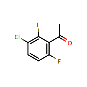 Chemical structure of 1-(3-Chloro-2,6-difluorophenyl)ethanone , CAS 177942-50-6, AChemBlock X174561