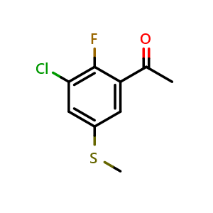 Chemical structure of 1-(3-Chloro-2-fluoro-5-(methylthio)phenyl)ethanone , CAS 2755723-59-0, AChemBlock X174563