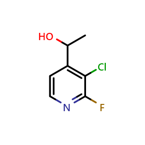 Chemical structure of 1-(3-Chloro-2-fluoropyridin-4-yl)ethanol , CAS 1149586-95-7, AChemBlock X174567