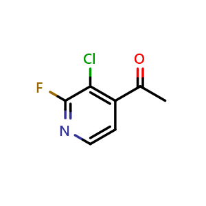 Chemical structure of 1-(3-Chloro-2-fluoropyridin-4-yl)ethanone , CAS 1256834-65-7, AChemBlock X174568