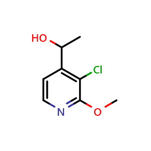 Chemical structure of 1-(3-Chloro-2-methoxypyridin-4-yl)ethanol , CAS 2158412-05-4, AChemBlock X174569